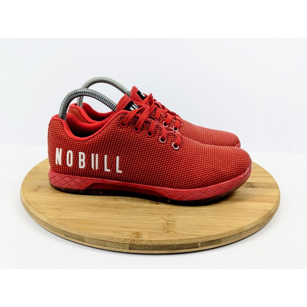 NOBULL Outwork Trainers Womans 7.5 Red White Training Shoes Sneakers Gym Workout